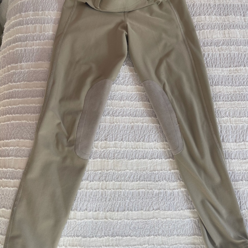 2 pairs of Irideon riding tights (khaki and black) 1 pair black devonaire tights - Picture 4 of 10